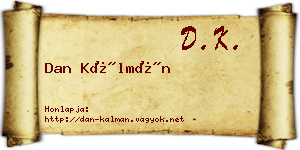 Dan Kálmán névjegykártya