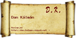 Dan Kálmán névjegykártya